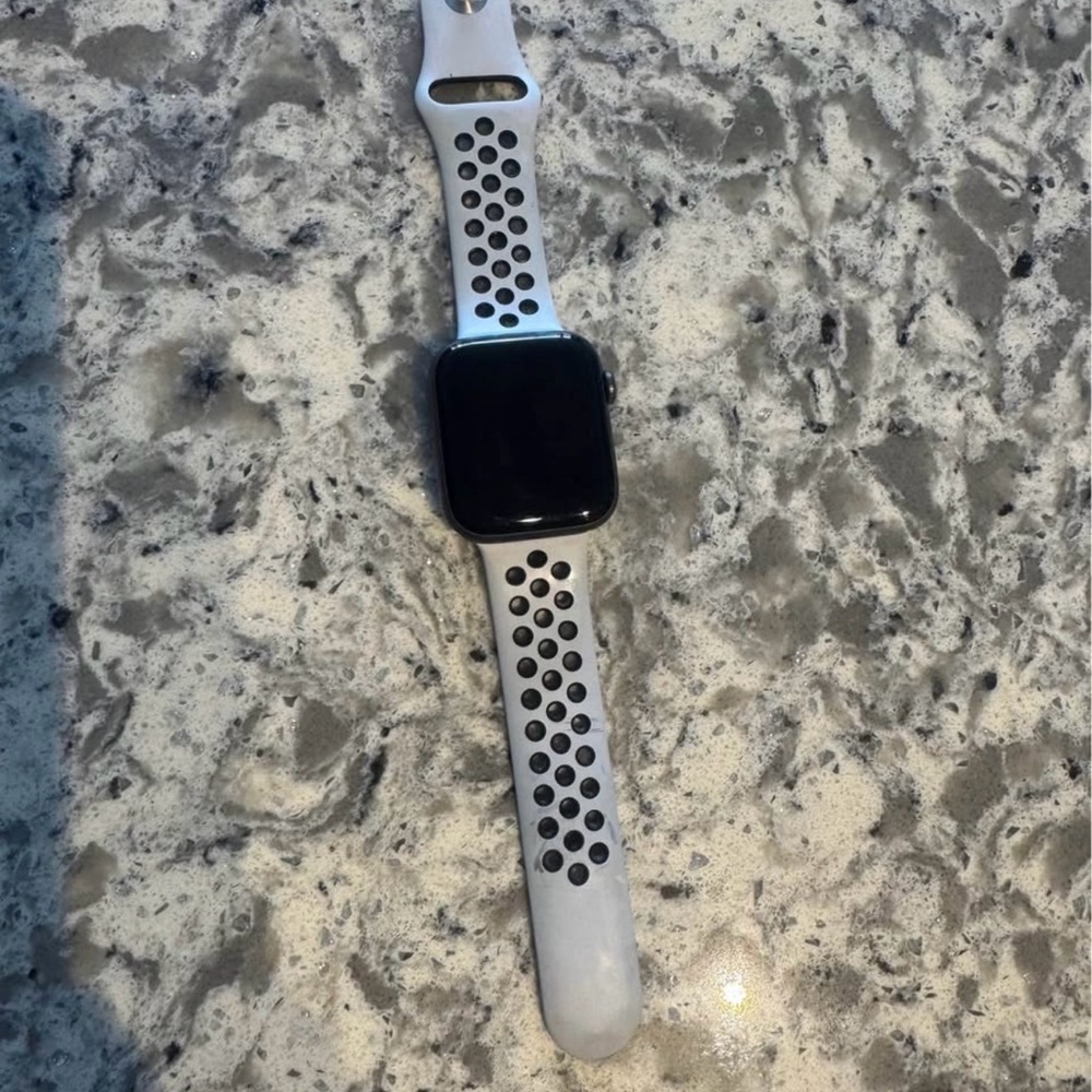 Apple Smartwatch with Black and White Band